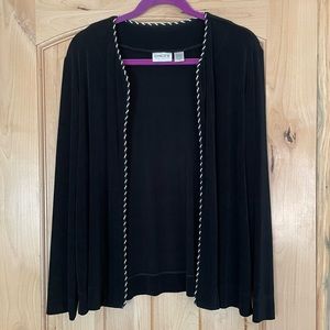 Chico’s black cardigan with corded b&w trim - EUC